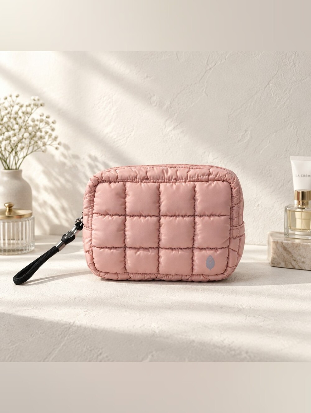 Free People Quilted Blush Pink Wristlet Pouch